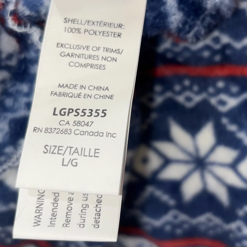 Dog Coat Size Large Cold Alert Technology Fair Isle Print Blue and Red LuvGear